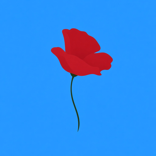 Red Poppy Software logo: a red poppy on an azure blue background